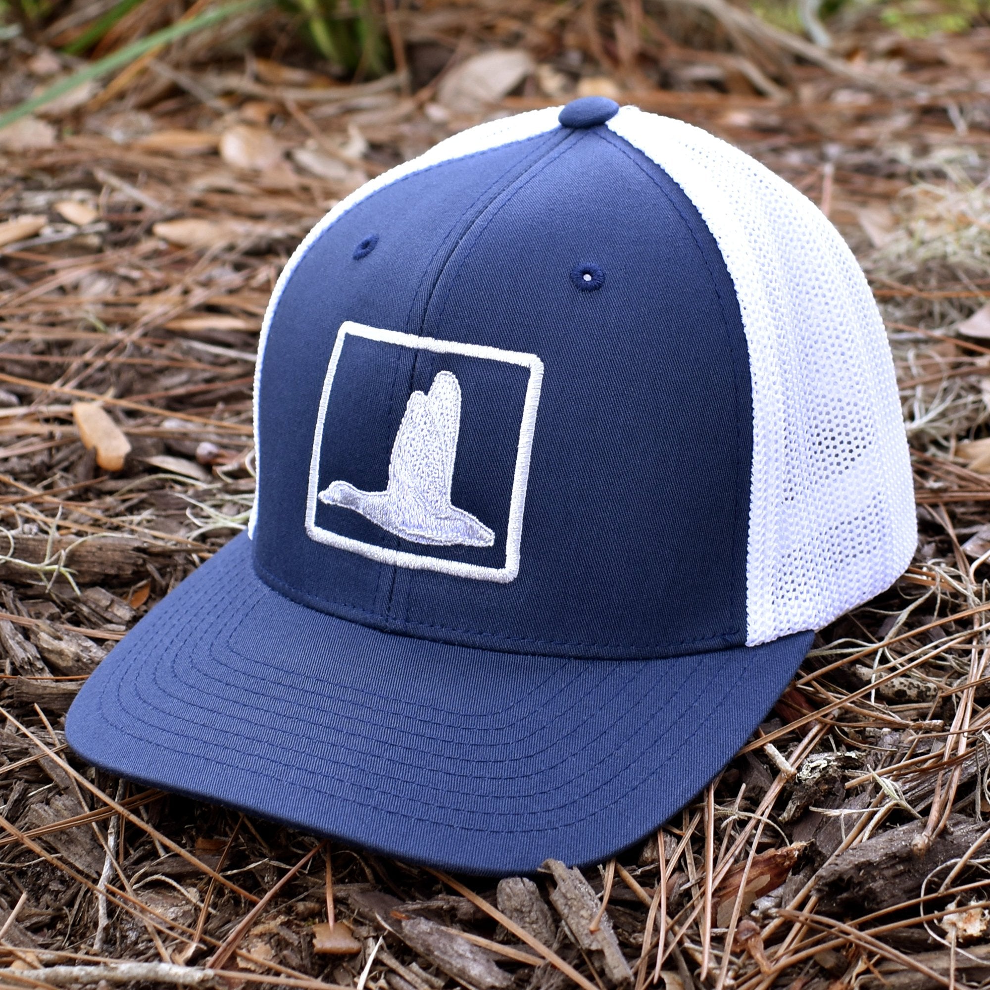 Duck Embroidered Navy & White Hat